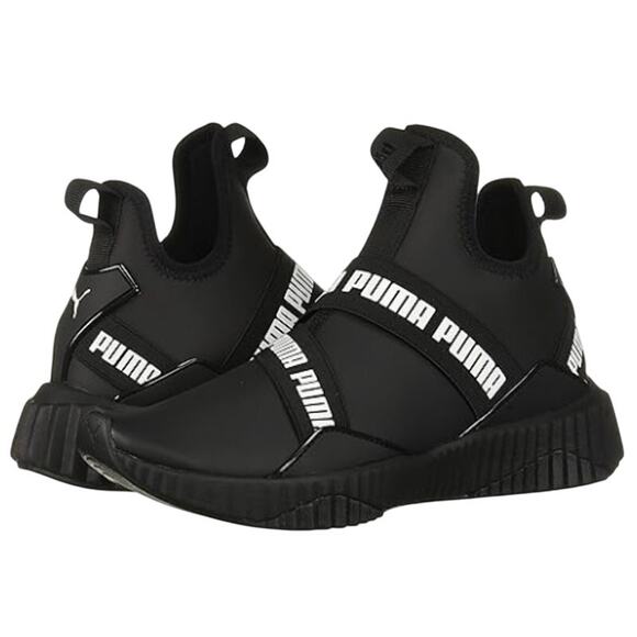 Puma Women Size 9 Slip On Ankle Defy Mid High Athletic Sneaker Shoe Black Sports - Picture 1 of 9